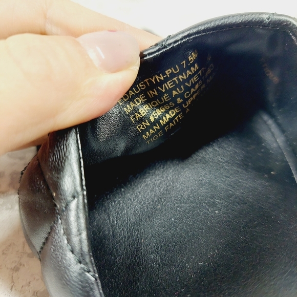 New Open Edit Austyn Black Quilted Block Heel Square Toe Sandals O331 - Picture 13 of 14